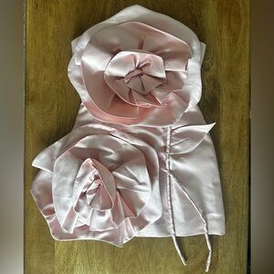 Sierra Darien Elegant Pink Florer Satin mini dress